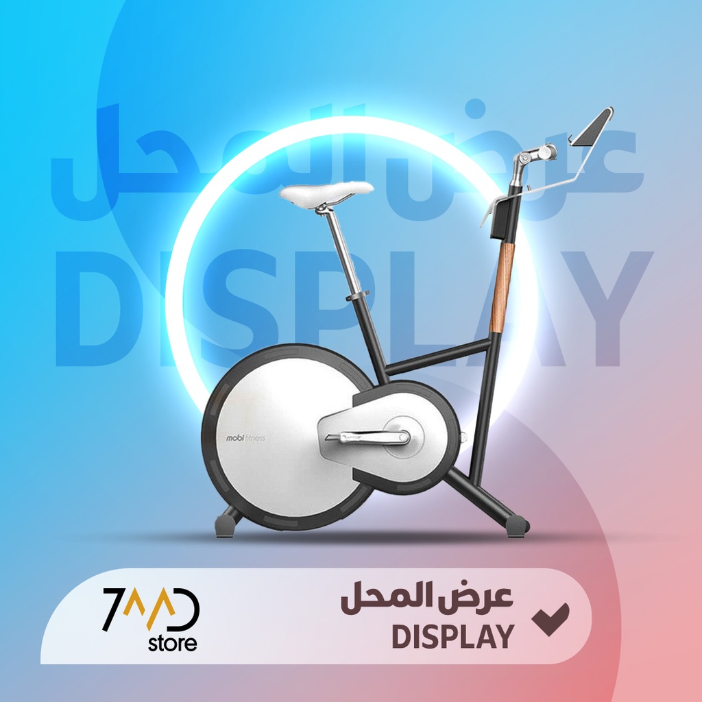 🚨 منتج مستخدم للعرض 🚨 دراجة تمارين ذكية من Mobifitness – جهاز تمارين رياضي منزلي ذكي للتدريب على الدراجة – تصميم مدمج وهادئ | MBH3201 | 🚨 بدون كرتون 🚨 