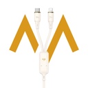 ماشي مشاكل: كابل 7MD PD65W سيليكون Type C إلى Type C + Lightning بطول 120 سم للشحن السريع ونقل البيانات، مقاوم للتشابك ودائم وغير قابل للتشوه |7MD2481|