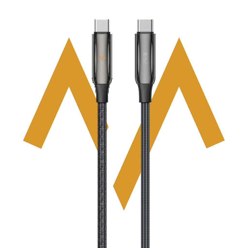 الكيبل السريع: كابل بيانات 7MD للشحن السريع PD240W من نوع C إلى نوع C بطول 200 سم بتصميم مضفر مع شريحة ذكية وحماية أمان |7MD2480|
