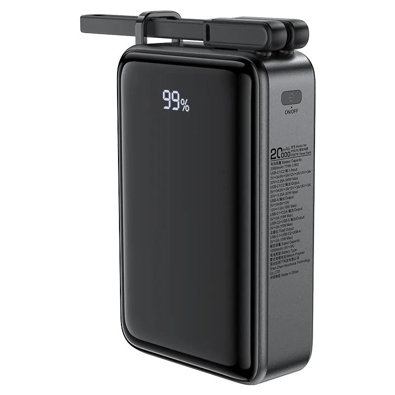 باور بانك Acefast بسعة 20000mAh | يدعم الشحن السريع PD 67W | كابل شحن ونقل بيانات USB-C بقوة 100 واط | 3 منافذ إخراج | توافق واسع مع الأجهزة | يدعم الشحن المتزامن (Pass-Through) | M4 |