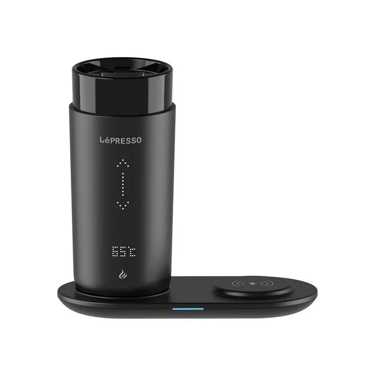 Lepresso Smart Travel Heating Mug Wireless Charging Temperature Control Leak Proof Design Stainless Steel 355mL Capacity |LP035||LPCFFM0035|