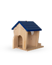Ghaith and Qalby Etmaan Wooden Birdhouse with Solar Lights for Outdoor Trees Natural Sidr Wood Blue Roof Heart Shaped Vent