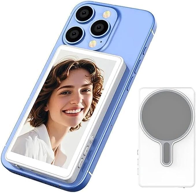 Magnetic Selfie Vlog Screen with Bluetooth Remote Flip Display Real Time Preview 4 Inch HD Wireless Monitor for Content Creators 1080P Wireless Video Transmission 1800mAh Battery 500nits Brightness