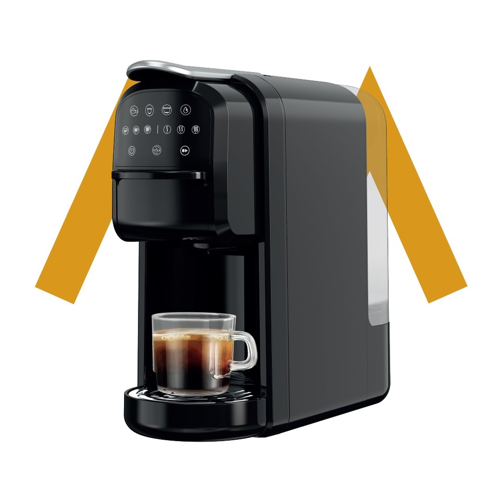 قناد: ماكينة تحضير القهوة بالكبسولات متعددة الوظائف من حمد ستور بضغط مضخة 20 بار وخزان ماء 700 مل وتحكم ذكي بدرجة الحرارة ومتوافقة مع نسبريسو ودولتشي غوستو والبن المطحون |7MD-C004|