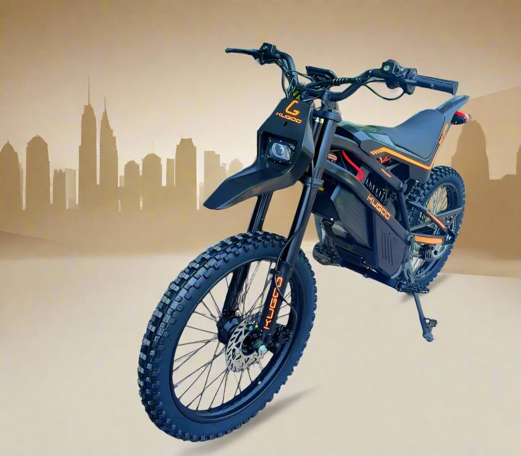 KUGOO WISH 02 PRO Electric Dirt Bike – 2500W Off-Road Pit Bike, 70 km/h Top Speed, 60 km Range, Hydraulic Suspension, Steel Frame, Fatbike Tires