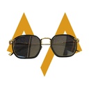 7MD Premium Unisex Square Sunglasses – Elegant Black & Gold Frame with Dark Lenses, Stylish Design with Protective Case