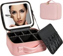 Makeup Organizer Travel Bag – Built-in LED Mirror, Compact & Portable Design (1430950)