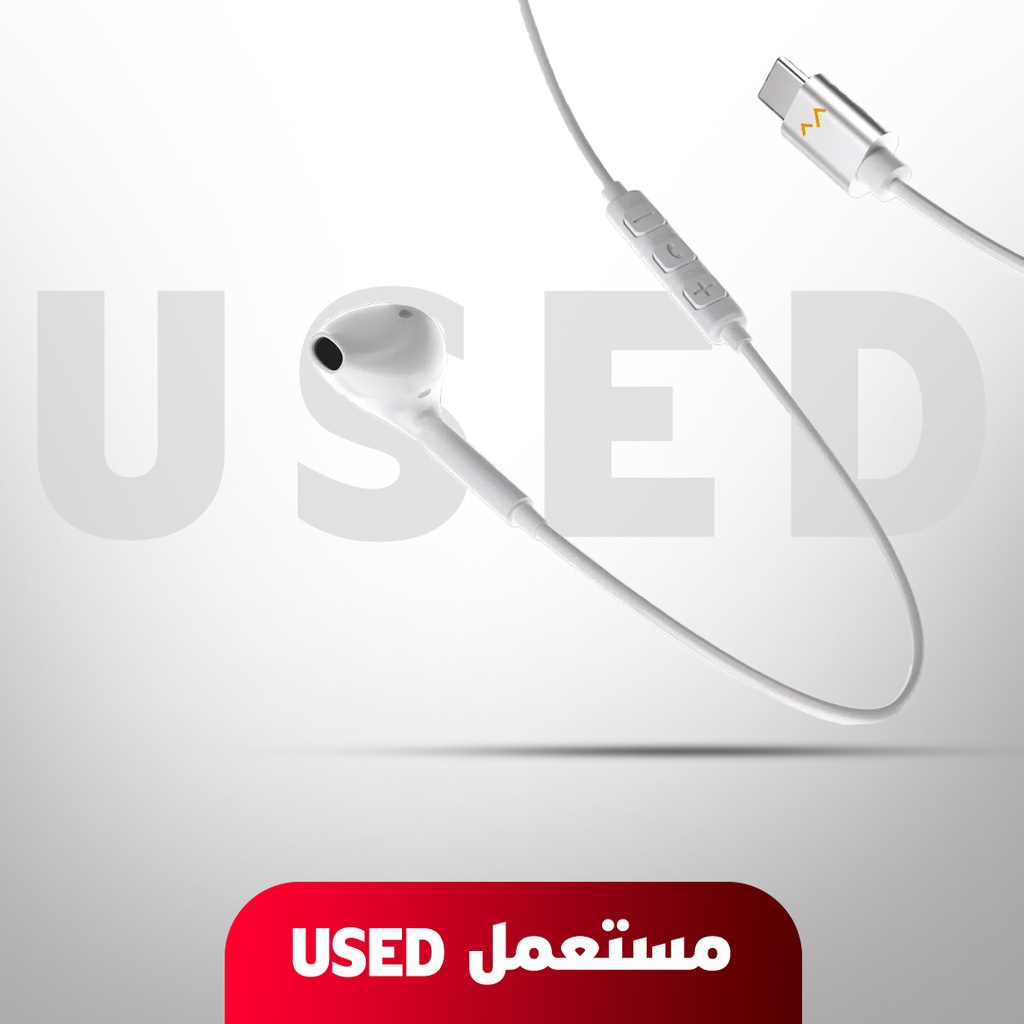 🚨 مستعمل 🚨 طرف واحد: سماعة 7MD أحادية مع موصل Type-C - صوت استريو فائق، طول 120 سم، تحكم ذكي سلكي، ميكروفون واضح، تصميم مريح | 7MD-WEP02 | 🚨 غير خاضع للضمان 🚨