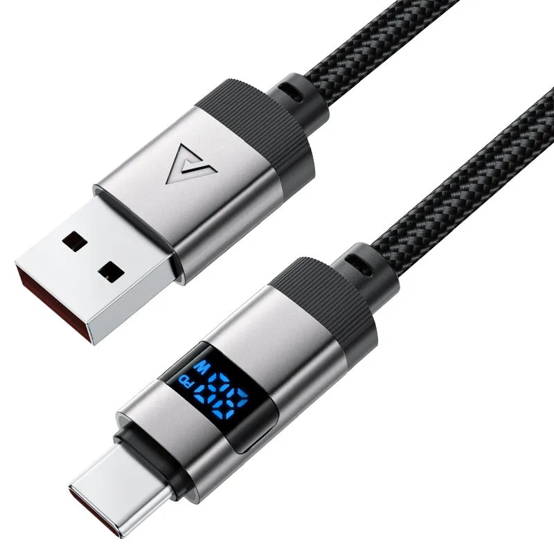 ACEFAST USB‑A to USB‑C Cable – 66W Fast Charge & Sync, 1.2m Braided Cable with LED Display | C15‑04 |