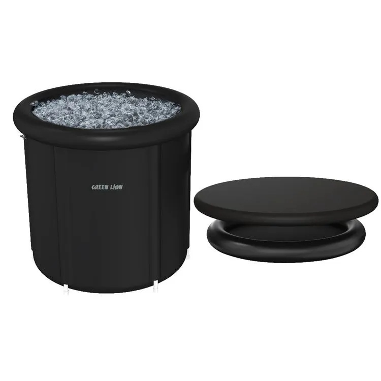 Green Lion Ice Bath Tub – 350L Portable Cold Plunge for Athlete Recovery, Fits Users Up to 6ft7, Waterproof PVC Oxford, Foam Insulated, for Indoor & Outdoor Use | GNICEBTTUBBK |