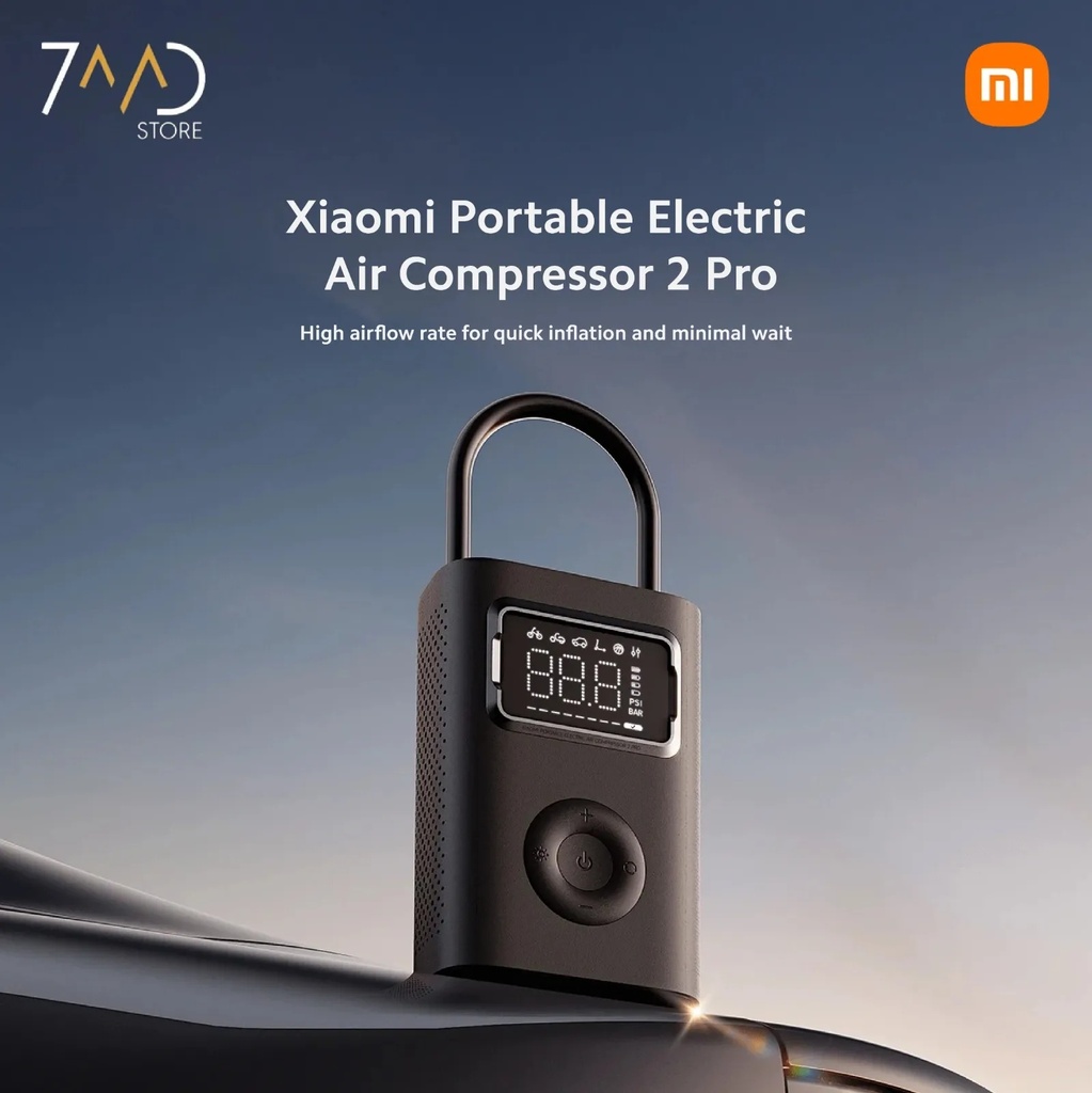 Xiaomi Portable Electric Air Compressor 2 Pro – 150PSI Rechargeable Tire Inflator | MJCQB07PQW |