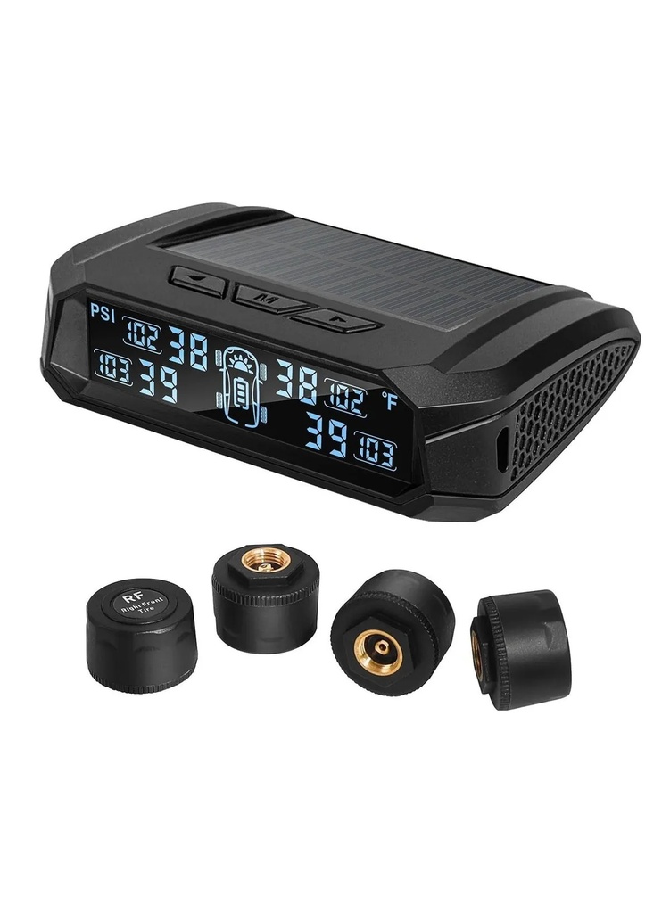 نظام مراقبة هواء ضغط التواير (TPMS) مع الشحن بالطاقة الشمسية – تنبيهات فورية للضغط ودرجة الحرارة