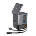 Promate 105W GaNFast Multi-Port Wireless Charging Station with Dual Retractable Cables | PowerSync-105 |