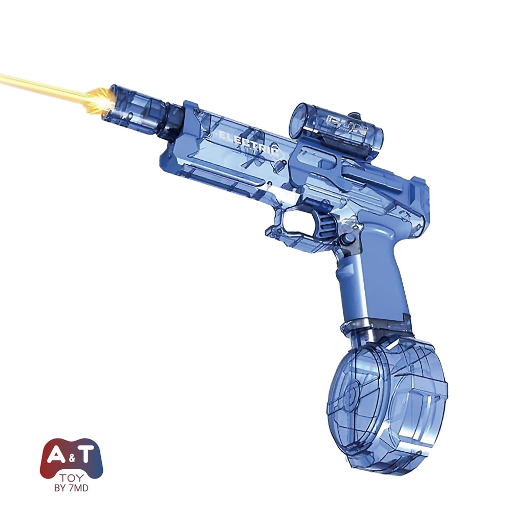 مسدس الماء | رشاش ماء كهربائي  من A&T TOY – مسدس ماء قابل لإعادة الشحن بسعة كبيرة مع إضاءة استشعار لهب عند الفوهة، مدى طويل 10 أمتار، لعبة صيفية للشاطئ والمسبح للأطفال والكبار (من 8 سنوات فأكثر) | A&T-43425 |