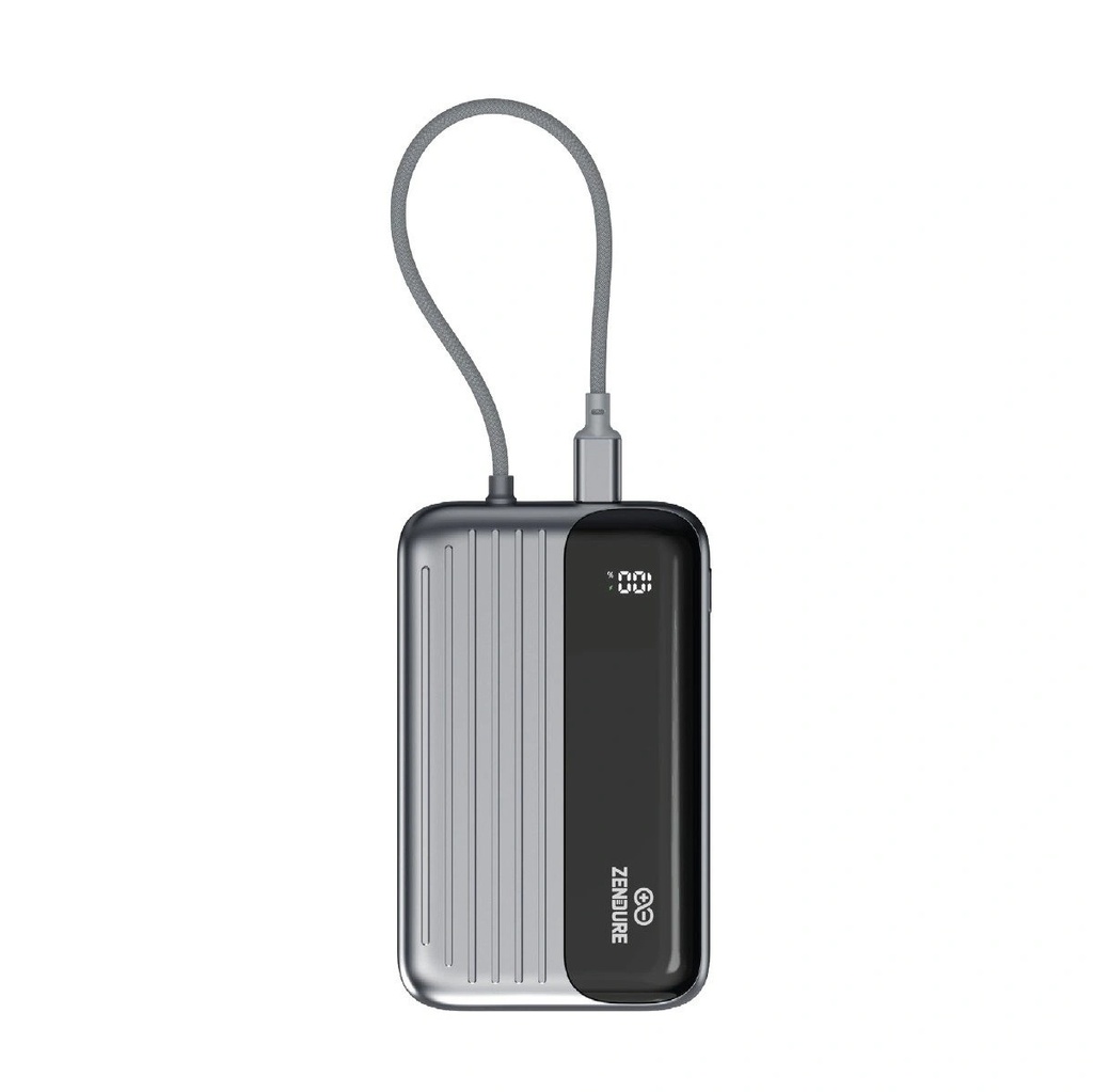 باور بانك SuperMini Hybrid Qi بسعة 10000 مللي أمبير من زندور – شحن لاسلكي MagSafe، شحن سريع 20 واط PD مع كابل USB-C مدمج | ZDSMP-EA10 |