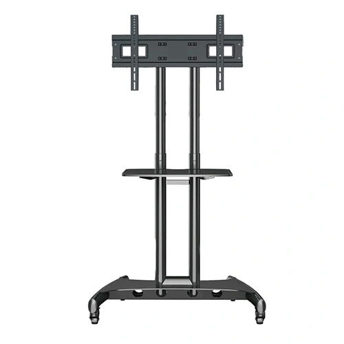 Height Adjustable Professional TV Trolley Stand for 32"–75" Screens, Premium Mobile Cart with Shelf & Lockable Wheels | AVA-1500-60-1P |