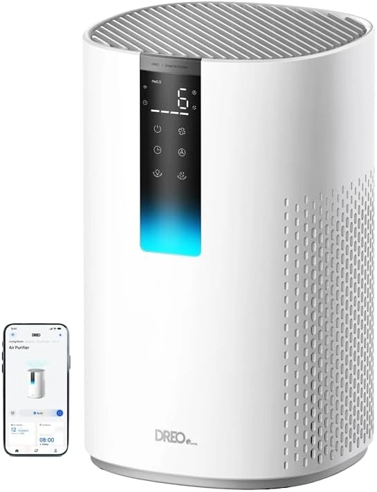 DREO HEPA Air Purifier for Large Rooms up to 82㎡, Smart Air Purifier with PM2.5 Display & 3-Stage Filtration | AP605S / DR-HAP005S |