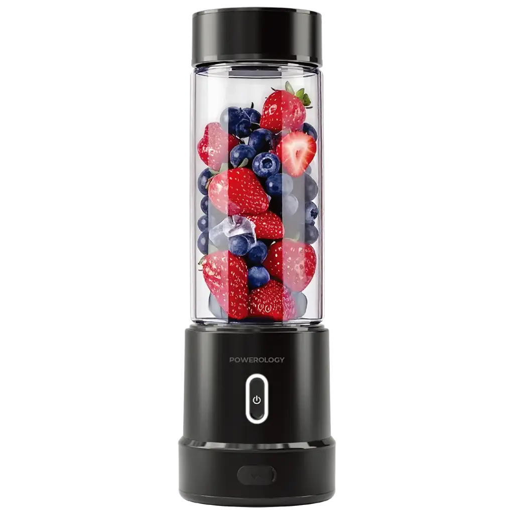 Powerology Vitromix Portable Blender – 250W Motor, 21000RPM Speed, 450mL Glass Cup, 6000mAh Battery, USB-C Charging | PWPBGNA16 |