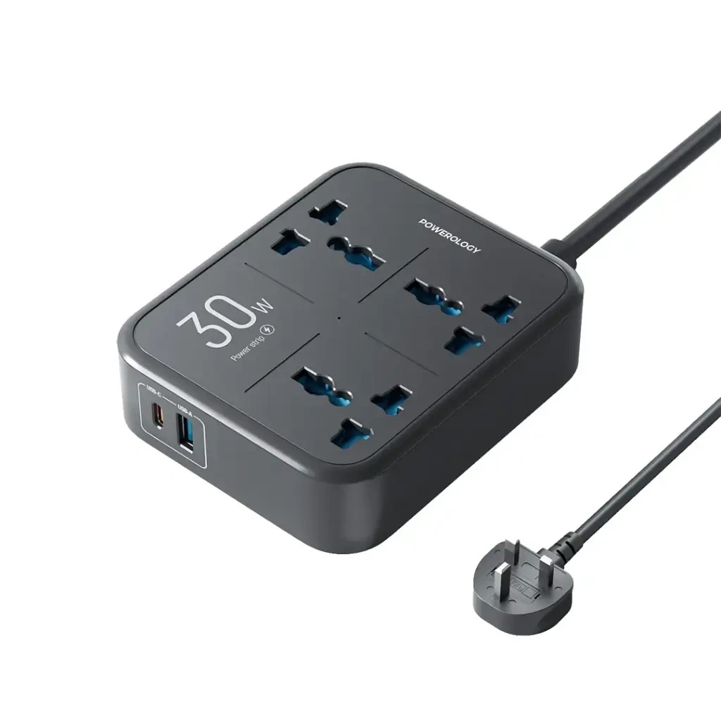 مشترك كهربائي بقدرة 3250 واط مع 3 مخارج AC وشحن سريع USB-A وUSB-C PD من باورولوجي | PWCUQC037 |