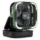 Green Lion 3-in-1 Solar Fan 10000mAh Battery 10W 6-Speed LED Light Power Bank - Portable Rechargeable Fan with Solar Charging | GNPF25SOLFNBK |