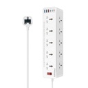 مشترك كهربائي بقدرة 2500 واط مع 10 منافذ AC و6 منافذ USB، شحن سريع 33 واط، كابل بطول 5 متر، وتصميم موفر للمساحة مع حماية من زيادة التيار من بروميت | PowerMatrix2-5M |