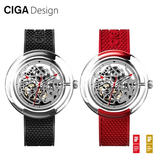 [5493] Xiaomi CIGA Design T-Series Mechanical Watch – 360° Transparent Skeleton Dial, No-Screw Design, Unisex Smart Style | T011-TR90 |