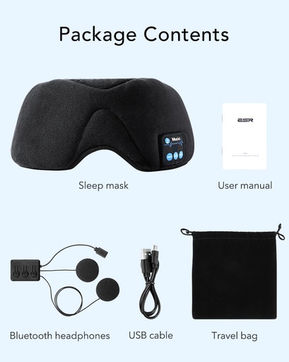 ESR Bluetooth Sleep Headphones and Eye Cover - X002AONQZL