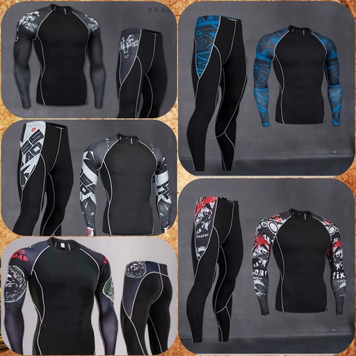 [7534] Functional Polyester Fiber Thermal Sportswear Velvet Warm Hot-Dry Technology Fitness Sport Suit