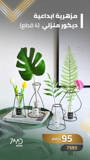 [7593] RETRO IRON LINE TABLE FLOWERS VASES NORDIC DECORATION HOME METAL PLANT HOLDER (set of 5 Different Shapes)