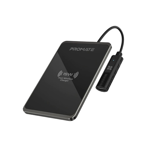 [7975] Promate | AuraCard-15W | 15W Fast Charging Slim Metallic Wireless Charger