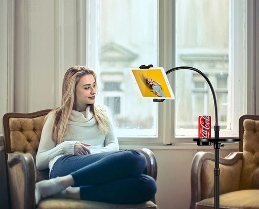 [1972-1] Aluminum Height Adjustable Universal Tablet Floor Stand - 110946