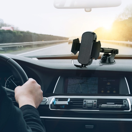 [8275] Porodo Smart Phone Car Mount With Double Lock System | PD-RVCMDS-BK |