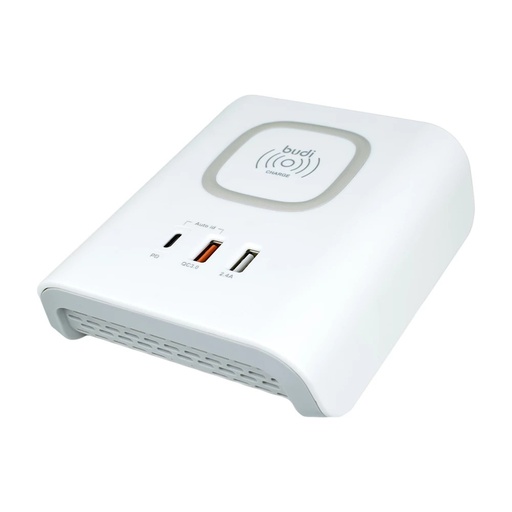 [8660] Budi 18W Wireless Phone Charger With Multi-Port Charging Station | M8J027T |