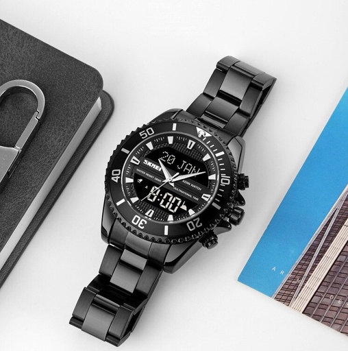 [8765] SKMEI Luxury Smart Watch – Dual Display, Waterproof Design