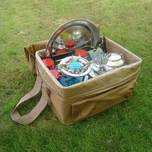 [8827] Complete BBQ Coffee & Tea Camping Set & Equipment For Outdoors Trips With Portable Storage Bag