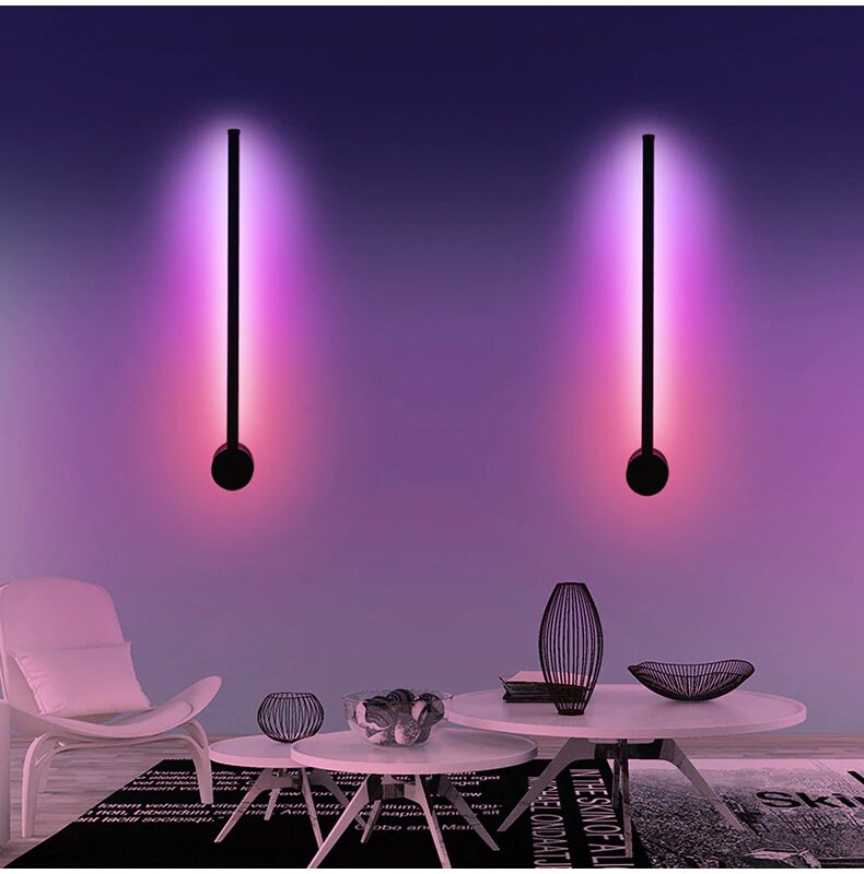 Dimmable colorful wall lamp modern RGB remote control LED wall lamp bedroom living room decoration lighting