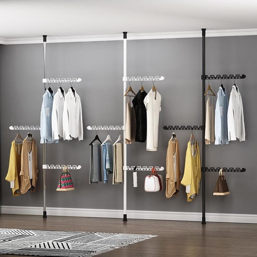[3069-2] Flexible Clothes Hanger One Column Consists Of 3 Irons, 3 Wings, 3 Screws, 2 Silicone bases