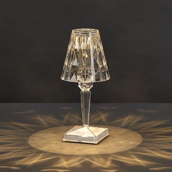 RECHARGEABLE CRYSTAL RGB TABLE LIGHT BED SIDE LAMP