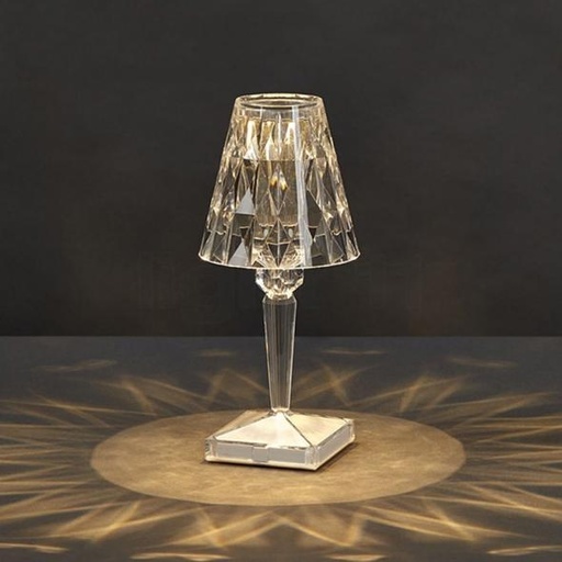 [3119] RECHARGEABLE CRYSTAL RGB TABLE LIGHT BED SIDE LAMP