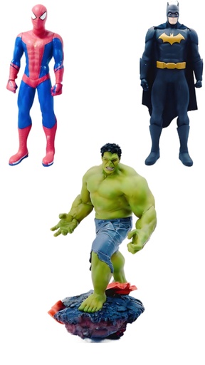 INCREDIBLE HULK 60cm Avengers Statue, BATMAN 70cm The Dark Knight Plastic Toy Fabric Cape & Best Life-Size  SPIDER-MAN 80cm Statue Unique Design, Big Size
