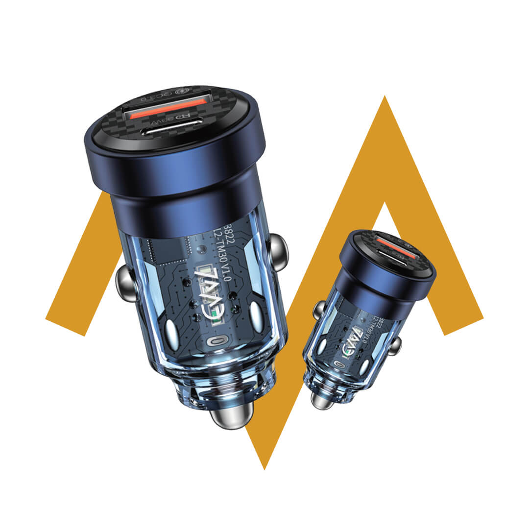 7MD Dual Output Car Charger | Unique Transparent Design | Fast Charging | Safety Protection | Lightweight | Premium Quality | 2 Years Warranty | 7MD-N17 |