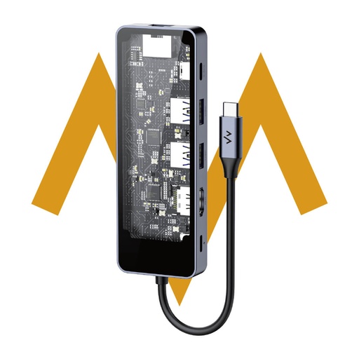 [9170] 7MD 6 in 1 Extension Hub | HDMI Port | Type-C Charging Port | Type-C Data Port | USB3.0 Port | Unique Transparent Design | Quality Material | Multiple Protection | 12 Months Warranty | 7MD-17 |