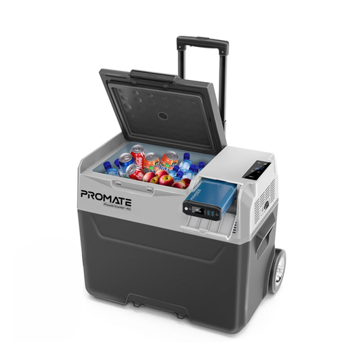 [9401] Promate Portable Outdoor Mini Refrigerator with 52000mAh Powerbank | 12H Long-Lasting Battery | Adjustable Cooling Options | Multiple Power Sources | 40L Large Capacity | PowerCooler-40 |