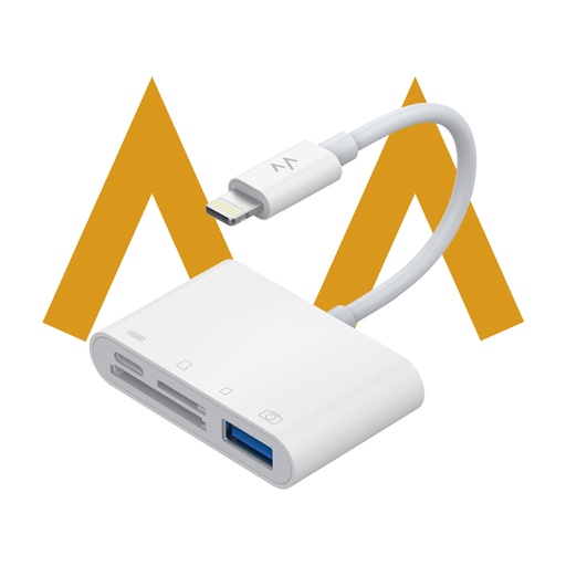 [9434] 7MD 4 in 1 Lightning Connector With USB + Lightning + SD/TF Card + Memory Card Reader (7MD-A01L)