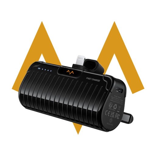 [9447] 7MD Mini Portable Power Bank 5,000 mAh + Led Indicator With Built-In Plugon-C/L