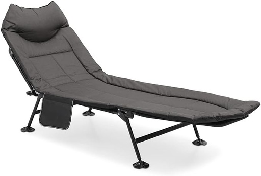 Outdoor Lounger Cot Bed for Sleeping with Carry Bag, Portable Camping Bed for Outdoor Camping Office Use, Supports 300 lbs