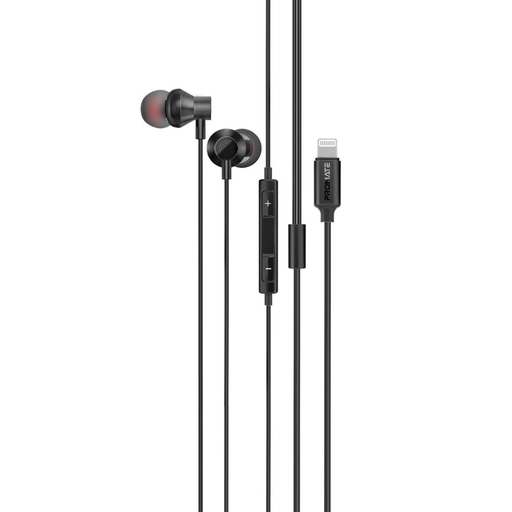 [9954] PROMATE Lightning Earphones – MFi Certified, Ergonomic In-Ear Design, 10mm Drivers, HD Sound | Vibe-LT |