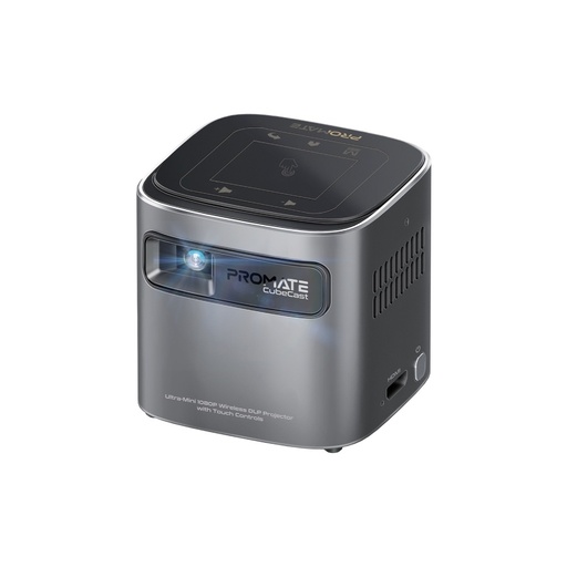 [11429] Promate Ultra Mini 1080P Rechargeable Auto Vertical Touch Control Wireless DLP Projector |CubeCast|