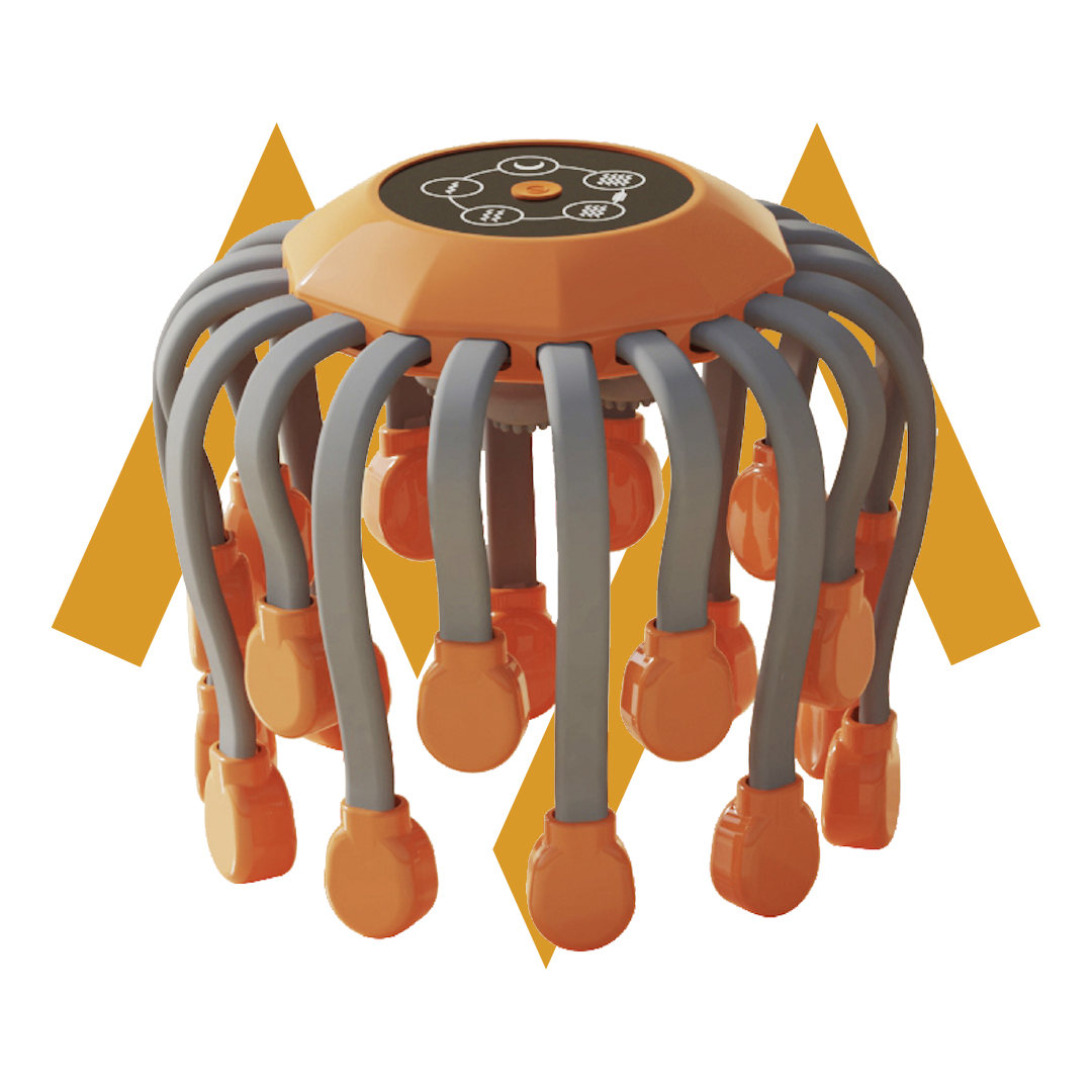 7MD Octopus Head Massager 20 Point Multi Frequency Vibration 5 Massage Modes Wireless Portable & Ergonomic Design |7MD2497|