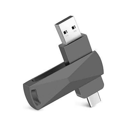 [11537] 7MD Solid State USB Flash Drive 256GB High Speed 450MB/s USB 3.2 + Type C 360° Rotating Dual Interface Zinc Alloy Compatible with Windows & Mac |7MD2489|